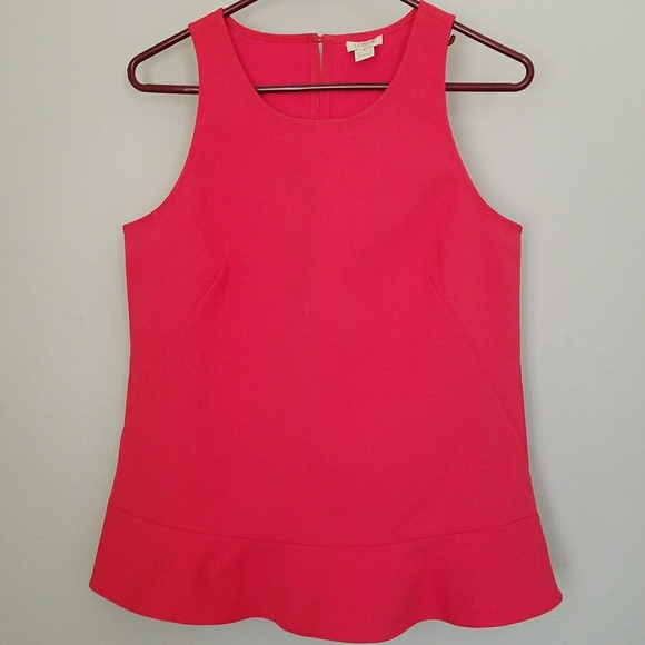 J. Crew Tops - J CREW RED SLEEVELESS BLOUSE